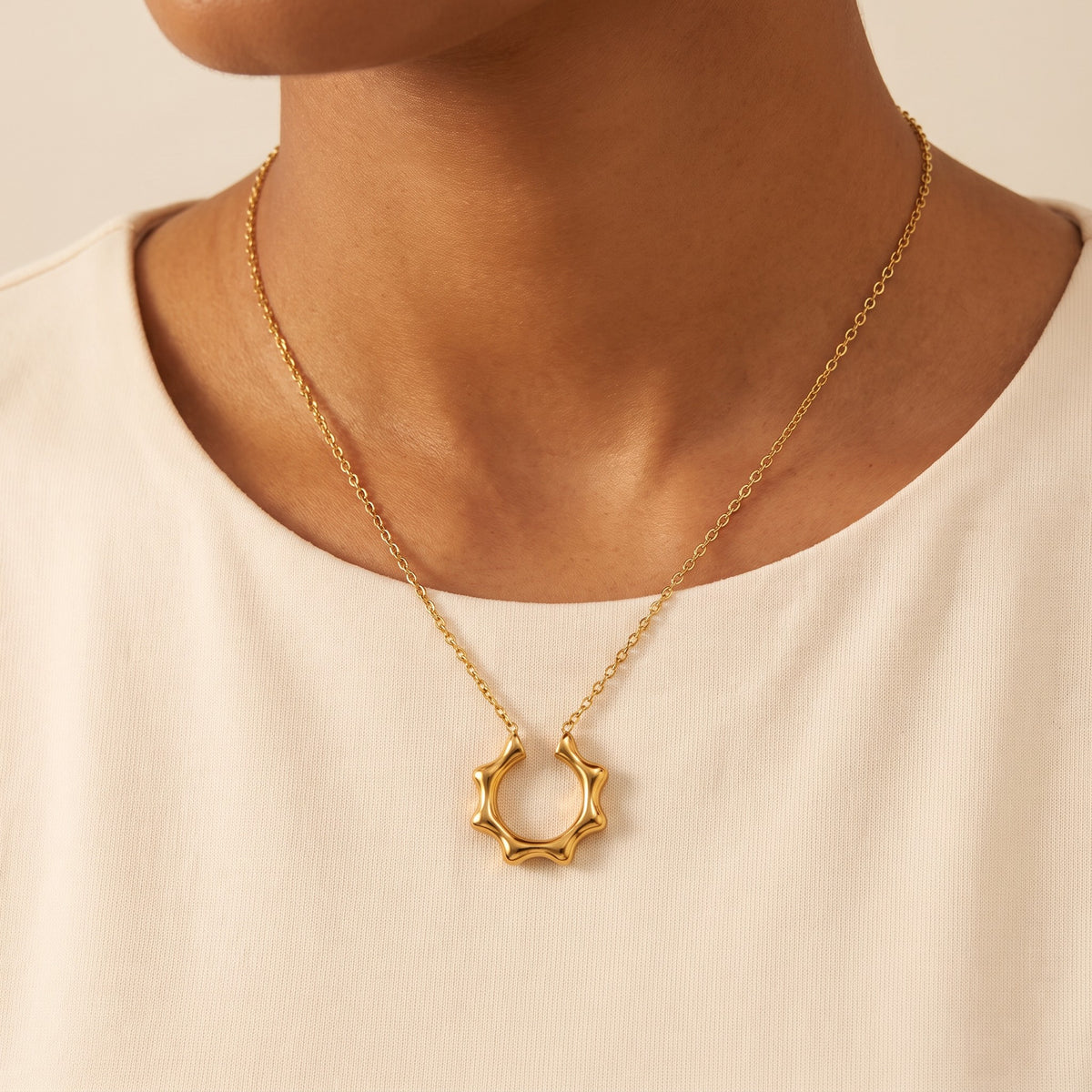 Surya Sun Pendant Necklace - view 2