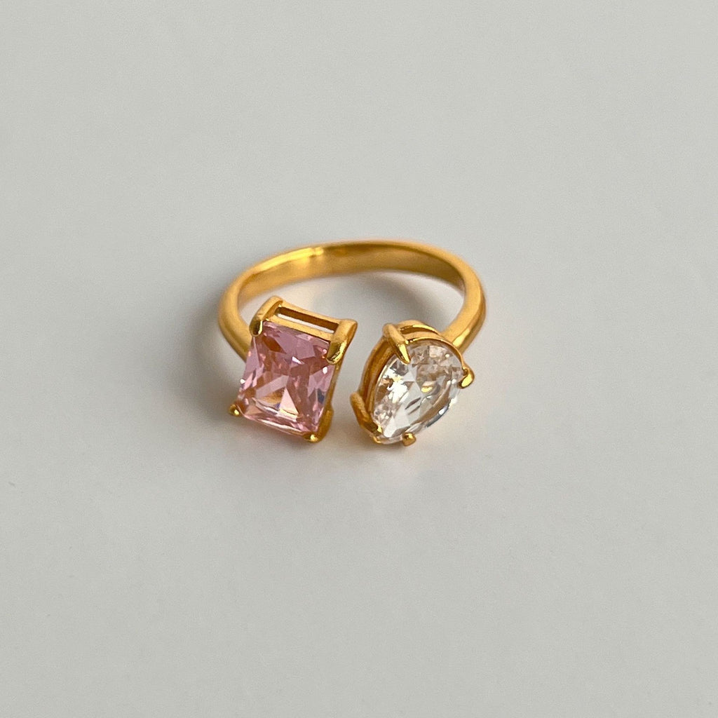 Anya Pink Square Open Ring - view 3