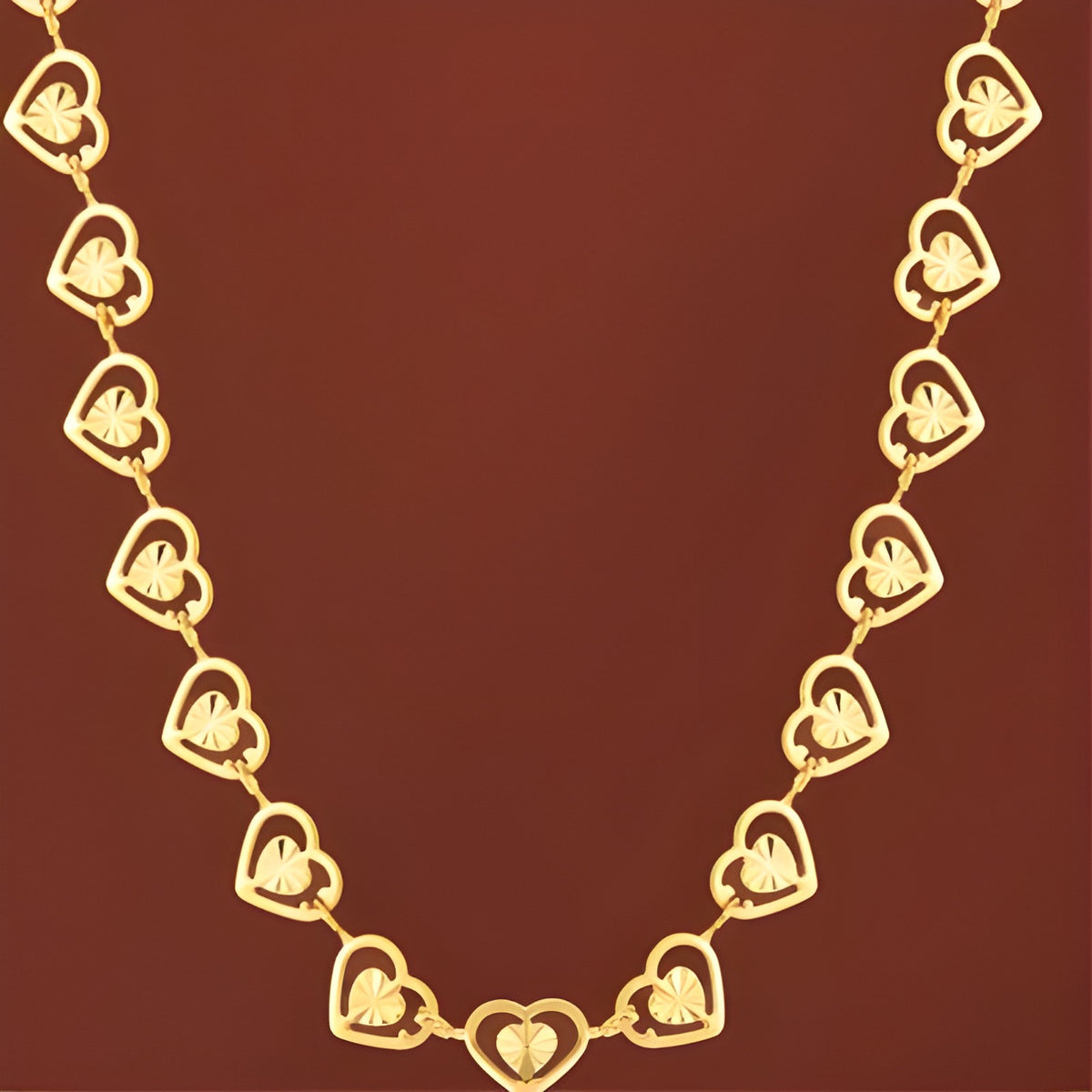 Diya Heart Link Necklace - view 4