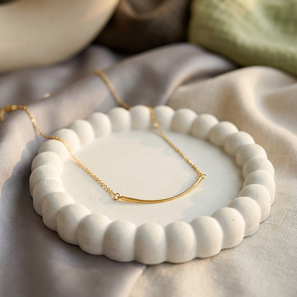 Thea Arc Bar Necklace - view 2