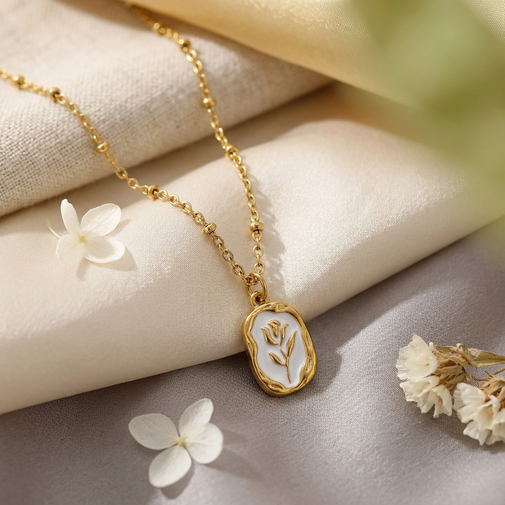 Gaia Flower Medallion Necklace - view 2