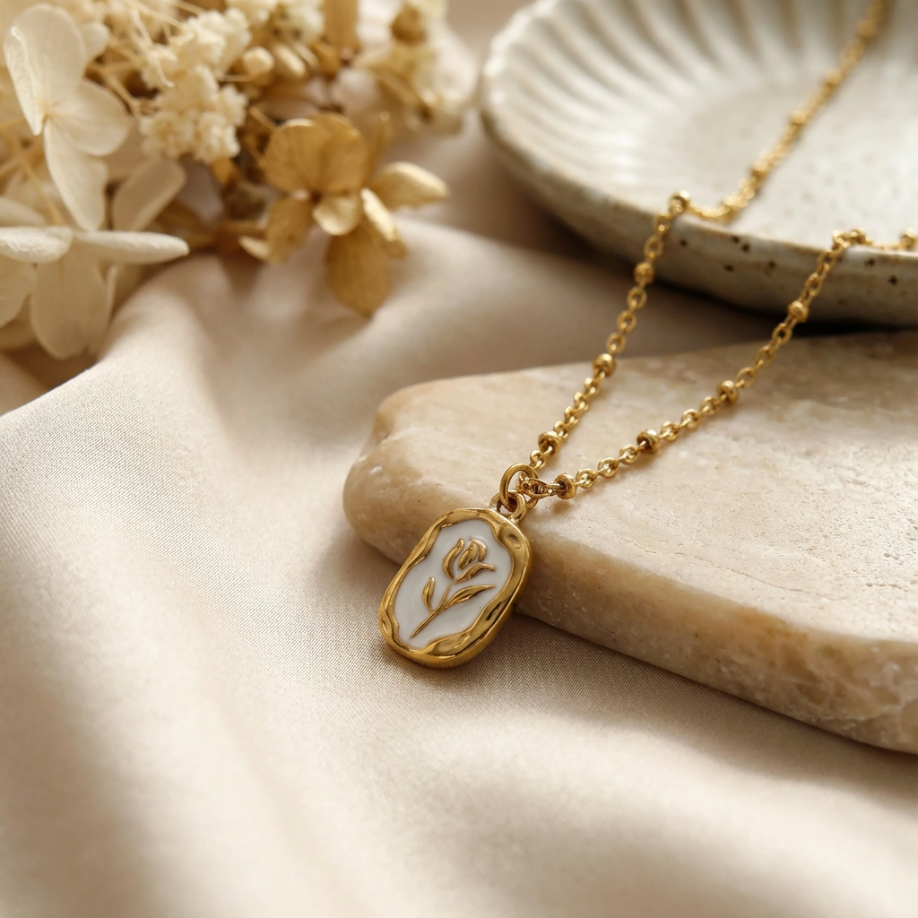 Gaia Flower Medallion Necklace - view 3