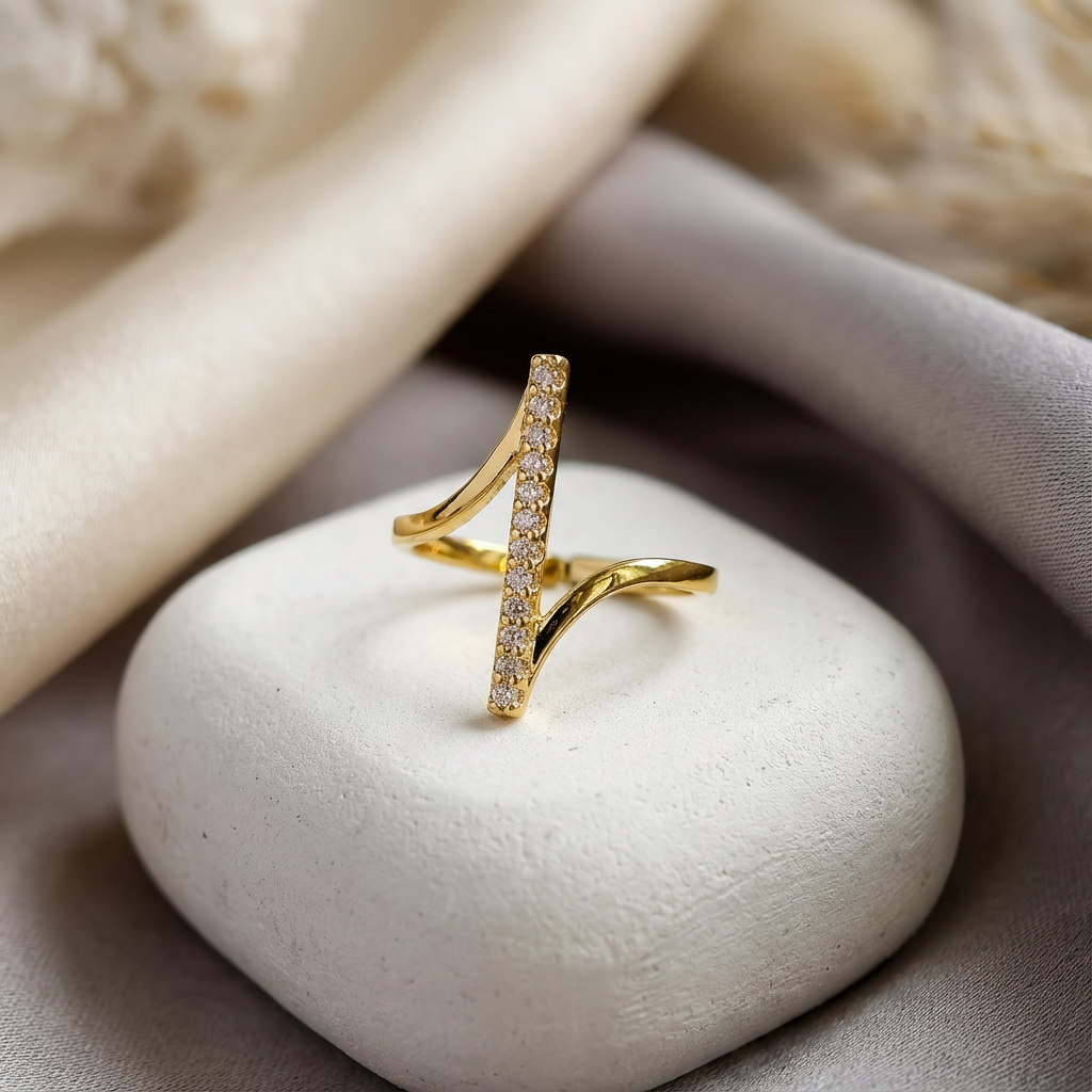 Zia Crystal Arc Ring - view 2
