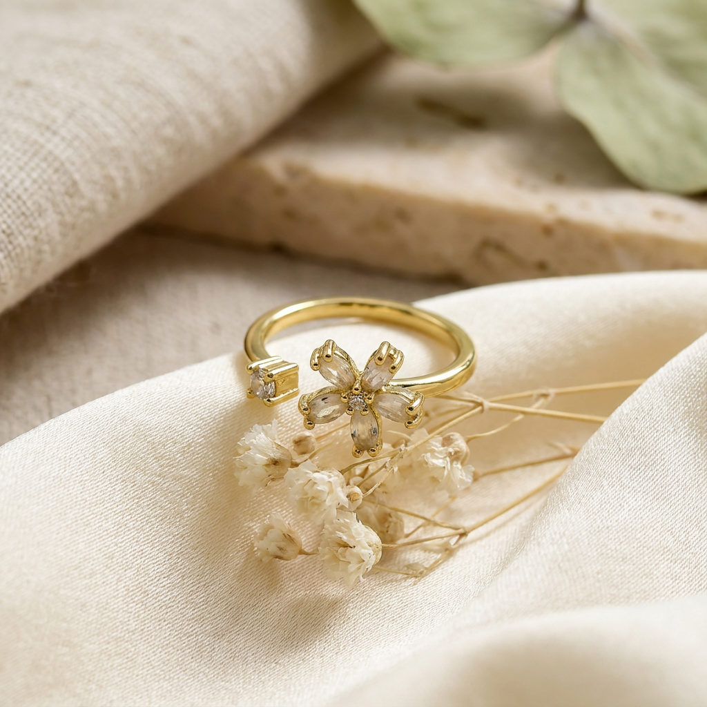 Flora Zircon Blossom Ring - view 2