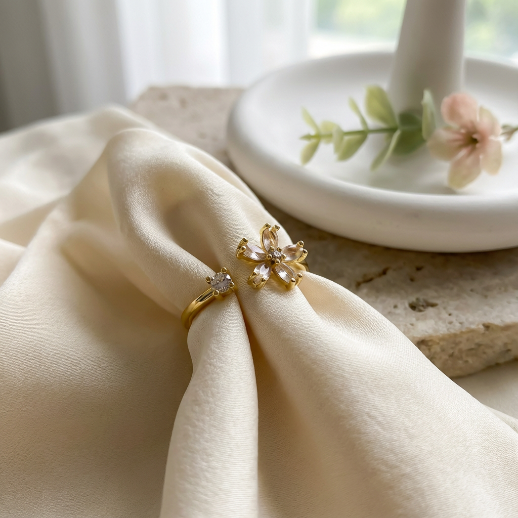Flora Zircon Blossom Ring - view 3