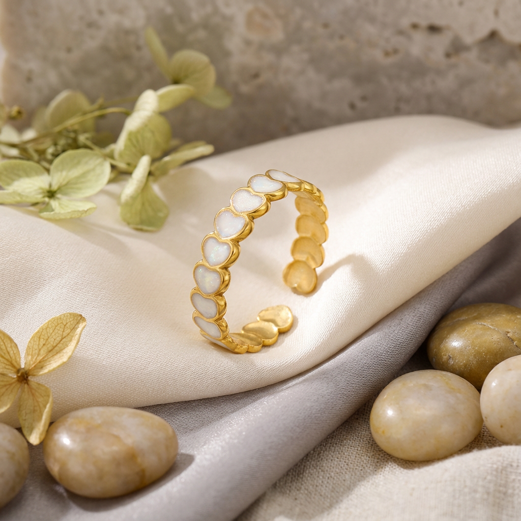 Esme White Heart Ring - view 4