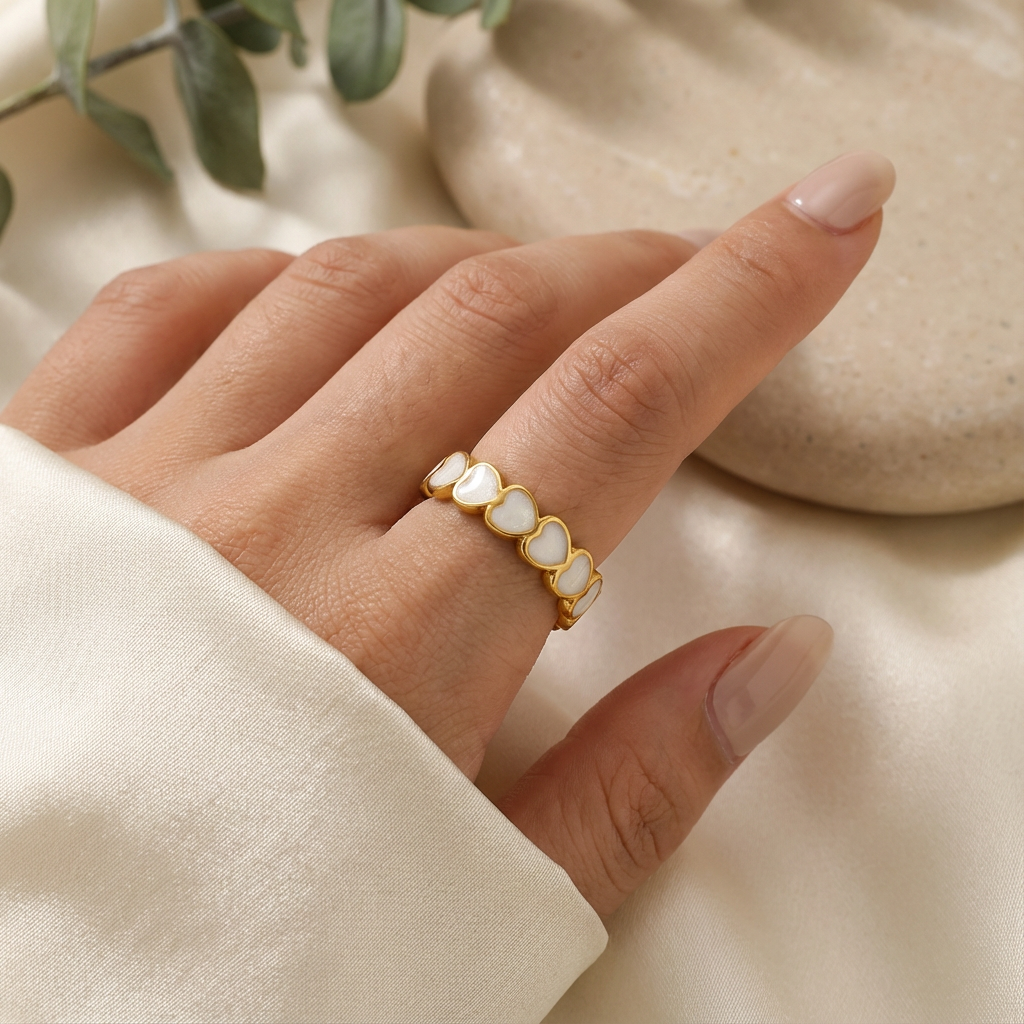 Esme White Heart Ring - view 2