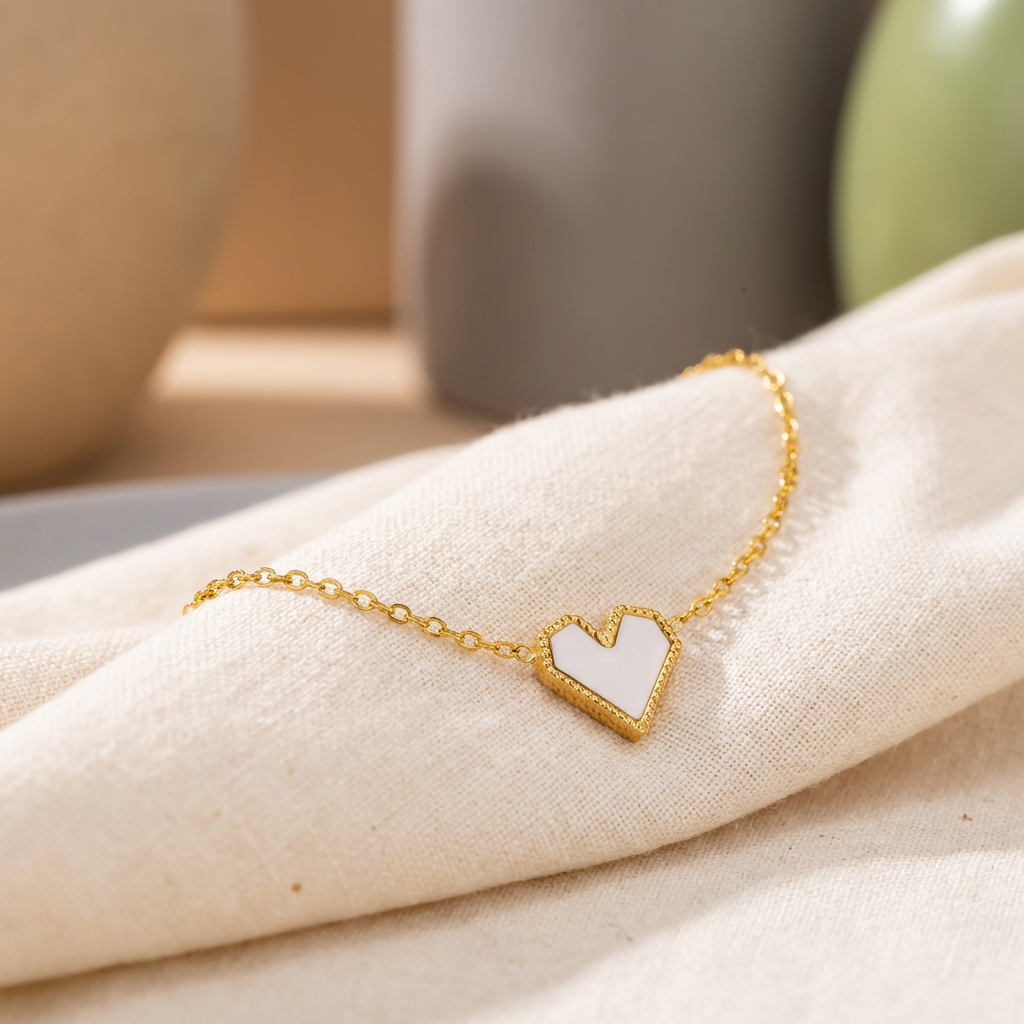 Esme White Heart Bracelet - view 4