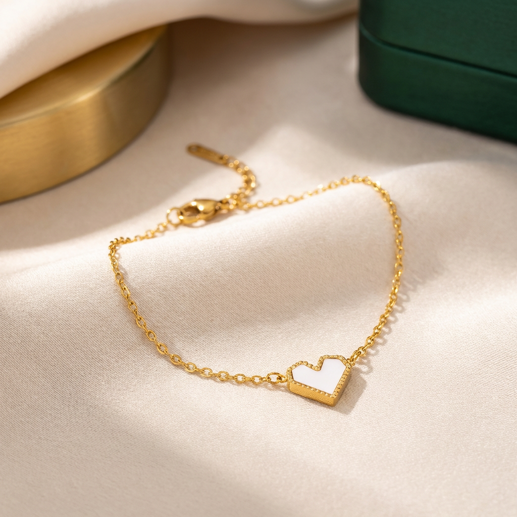 Esme White Heart Bracelet - view 3
