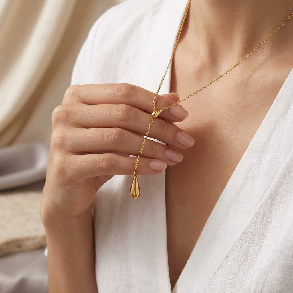 Dew Drop Lariat Necklace - view 2