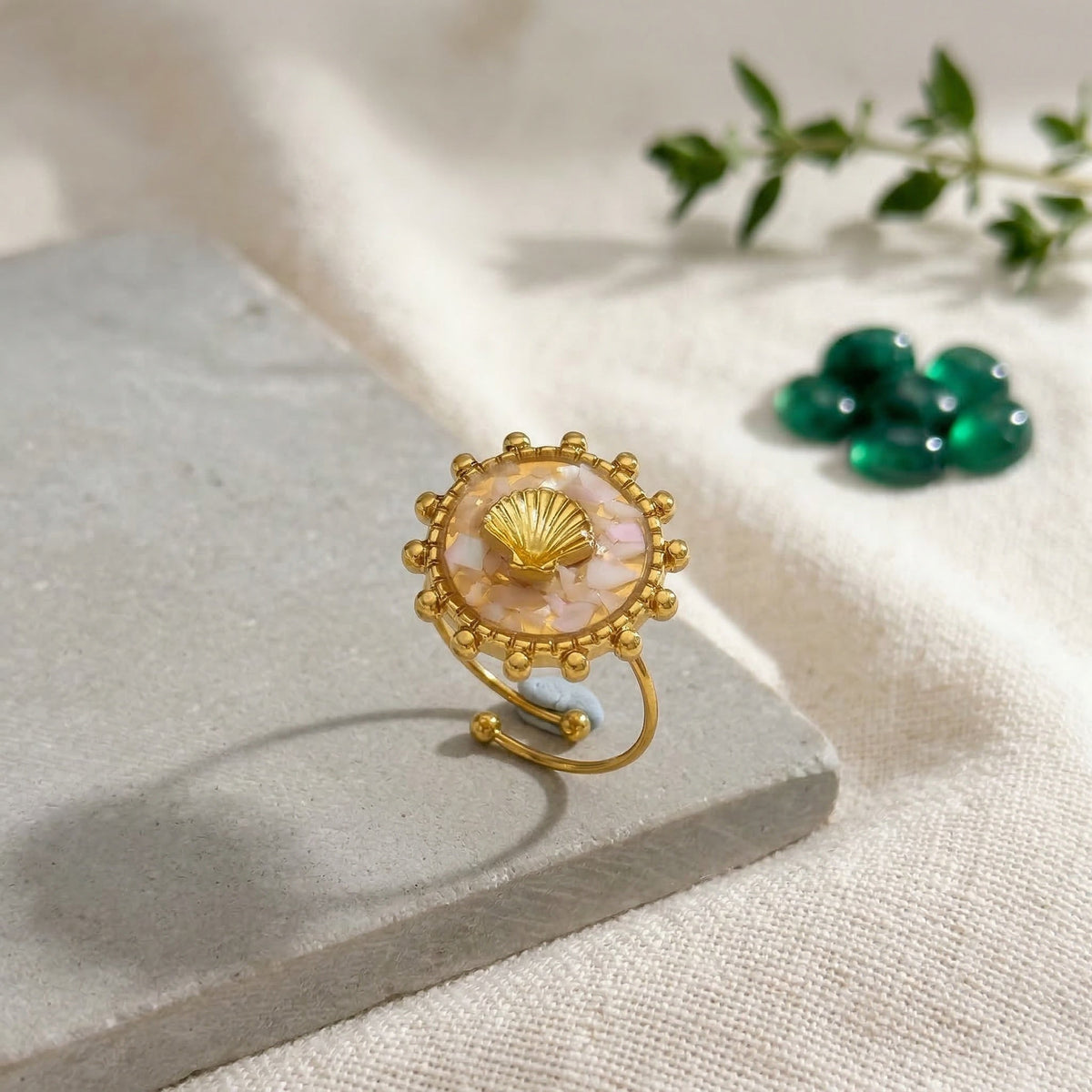Nerina Shell Open Ring - view 3