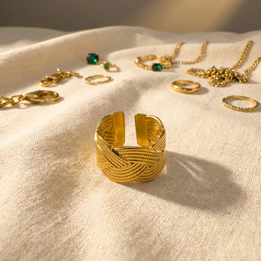 Veda Braided Open Ring - view 3
