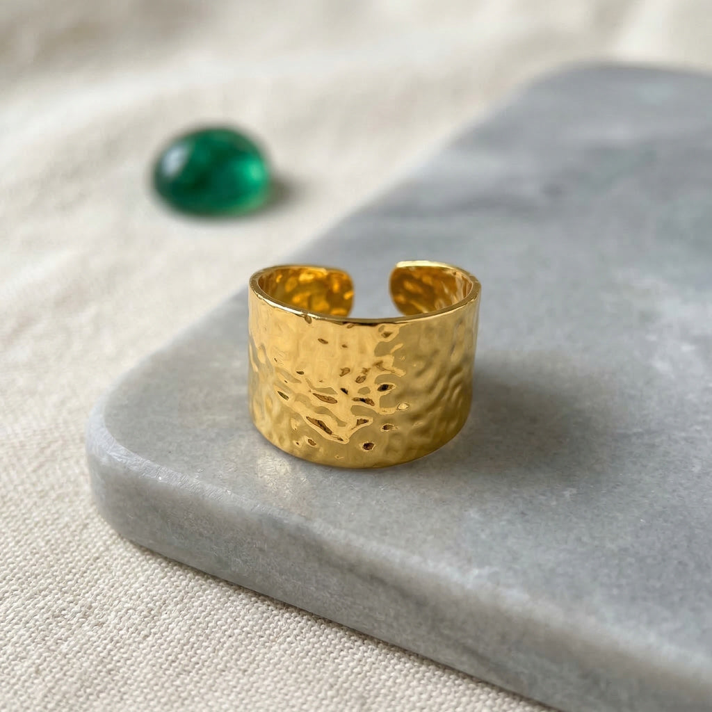 Inara Hammered Open Ring - view 3