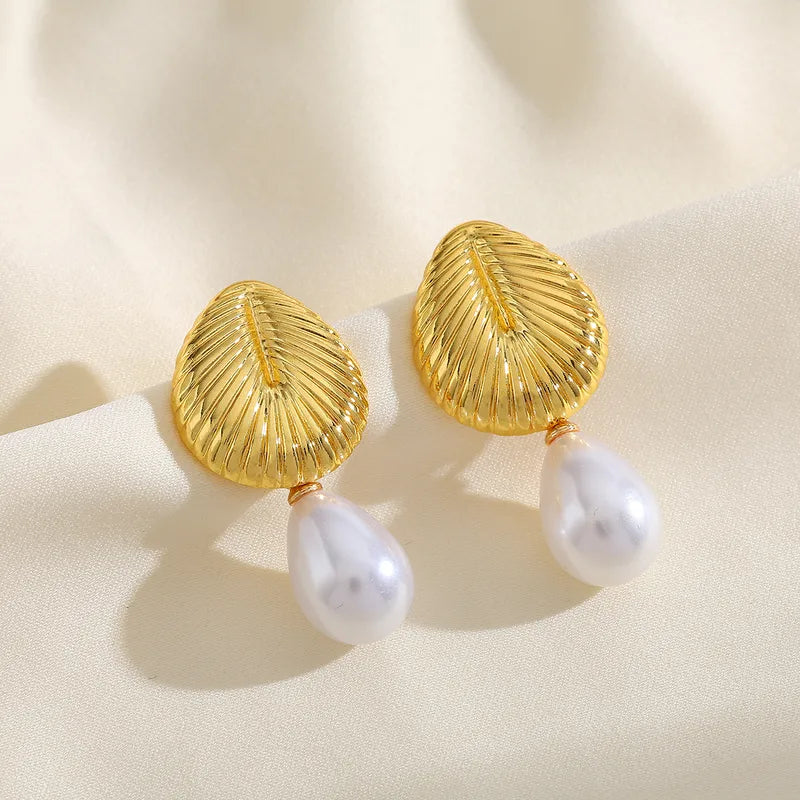 Wren Ginkgo Pearl Studs - view 3