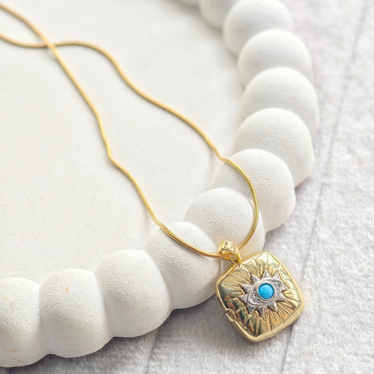 Nazar Sunburst Locket Necklace - view 3
