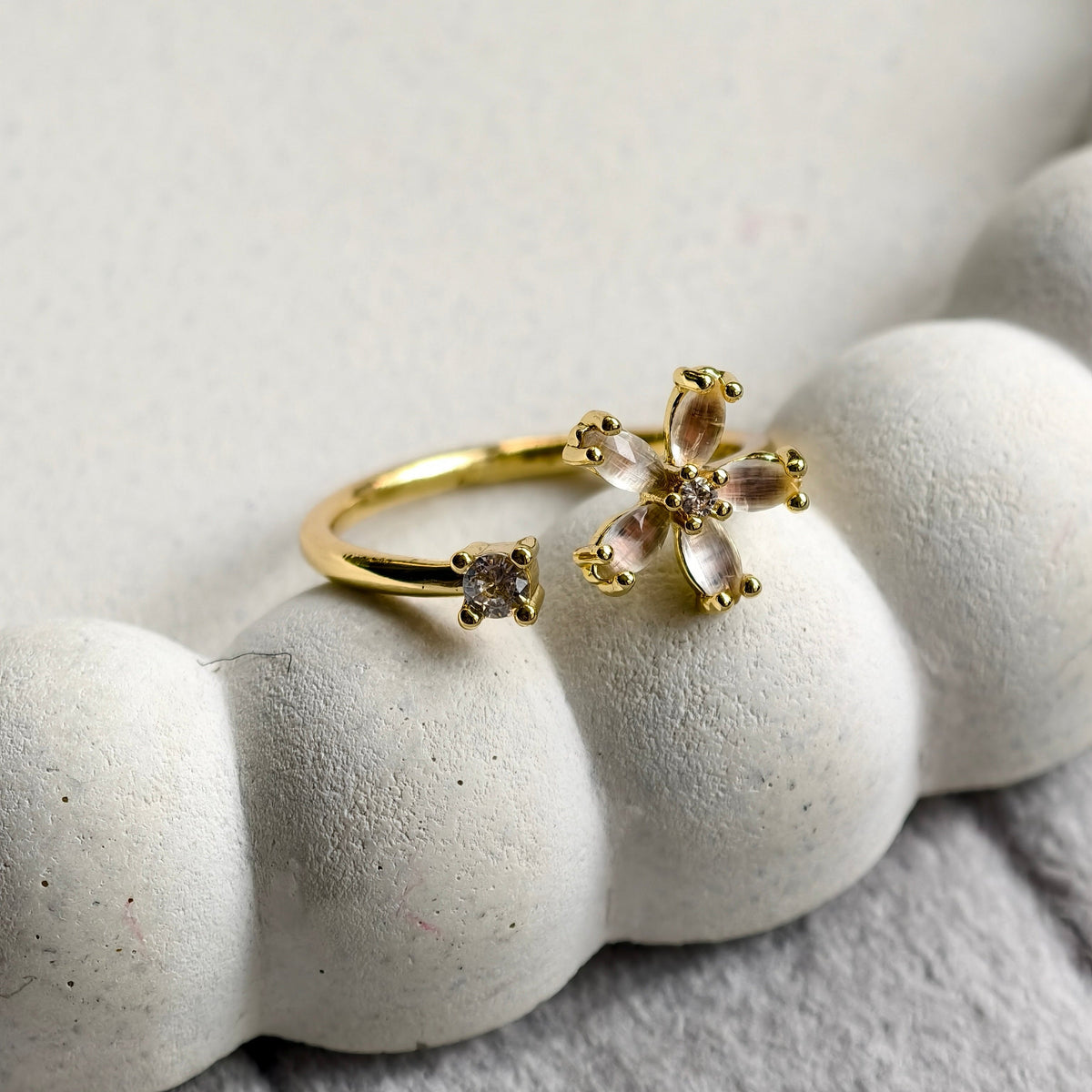 Flora Zircon Blossom Ring - view 4