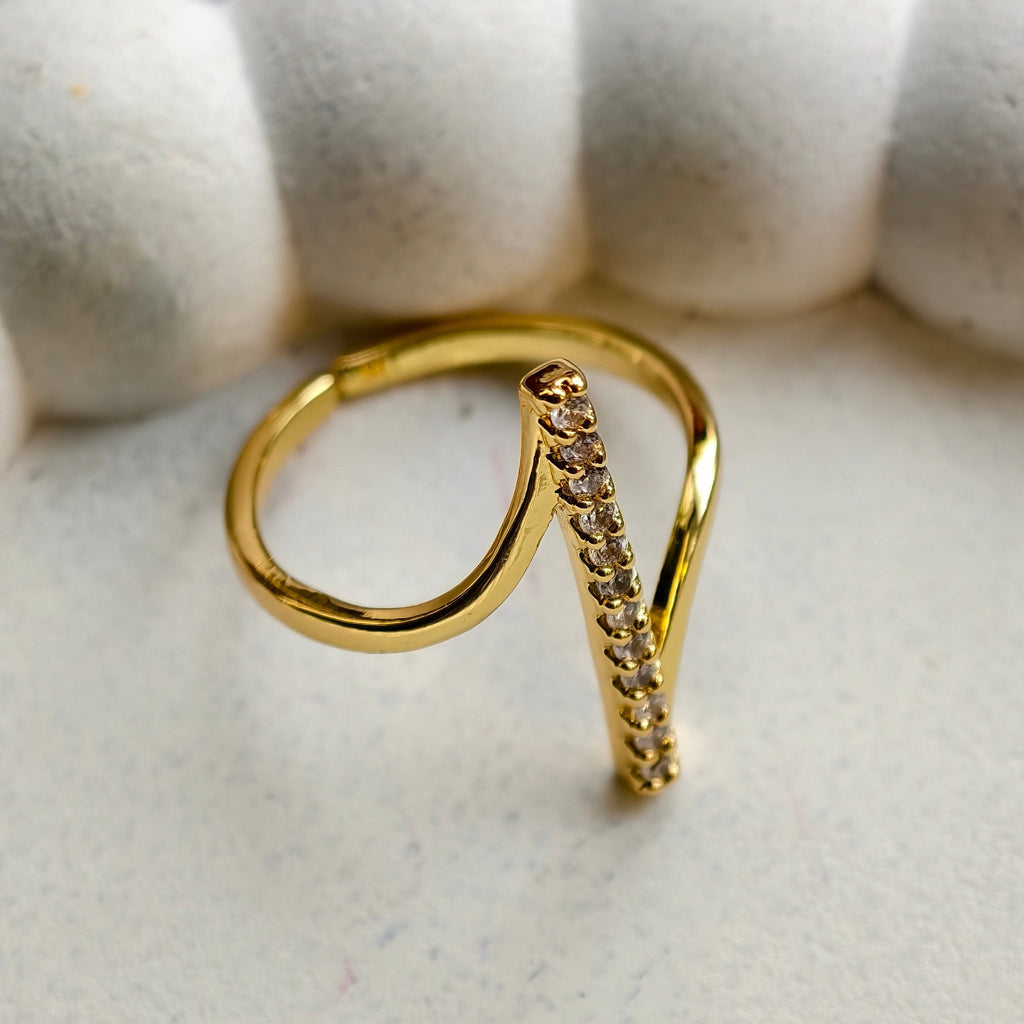 Zia Crystal Arc Ring - view 3