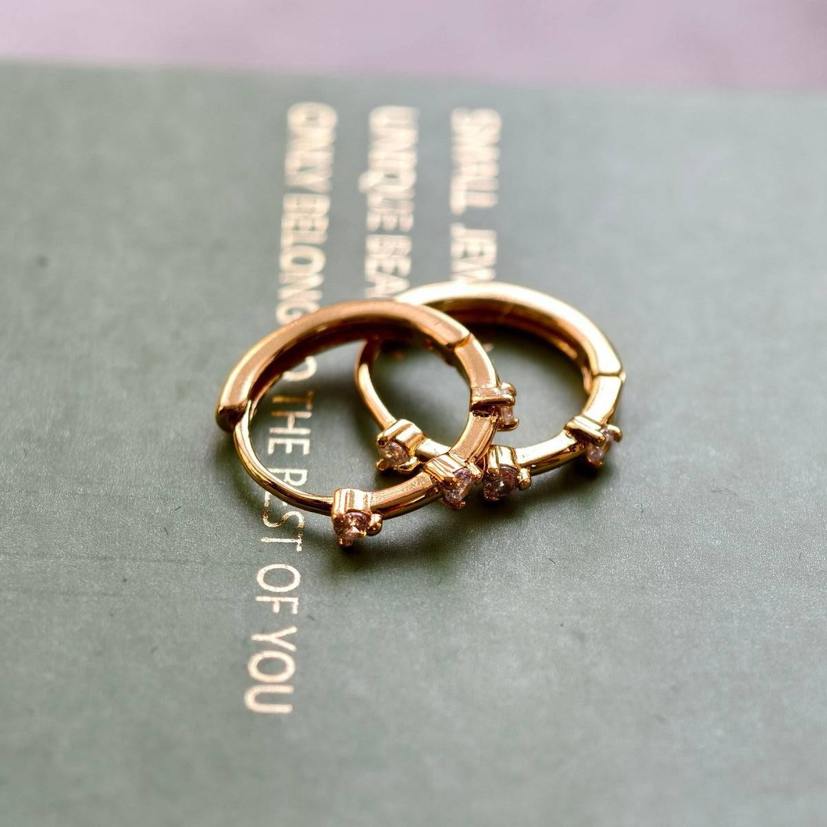 Elara Pavé Mini Hoops - view 3