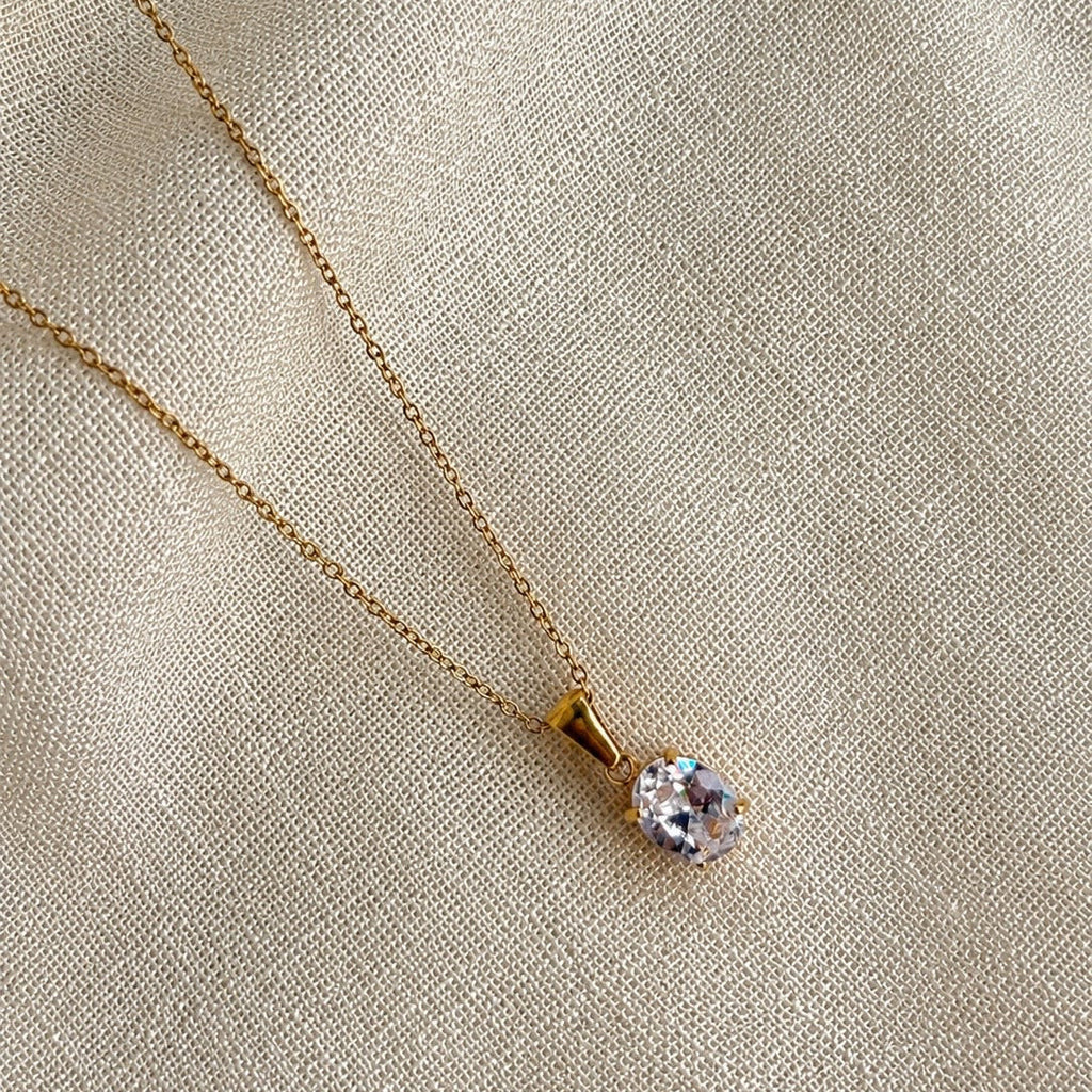 Ishani Oval Zircon Necklace - view 4