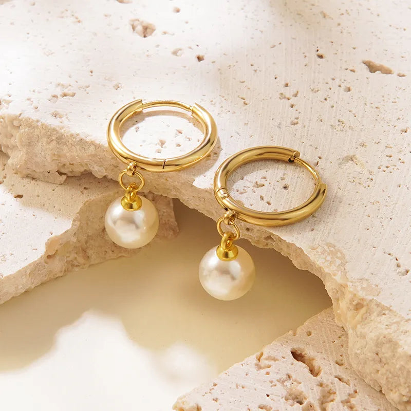 Mae Pearl Drop Hoops - view 3