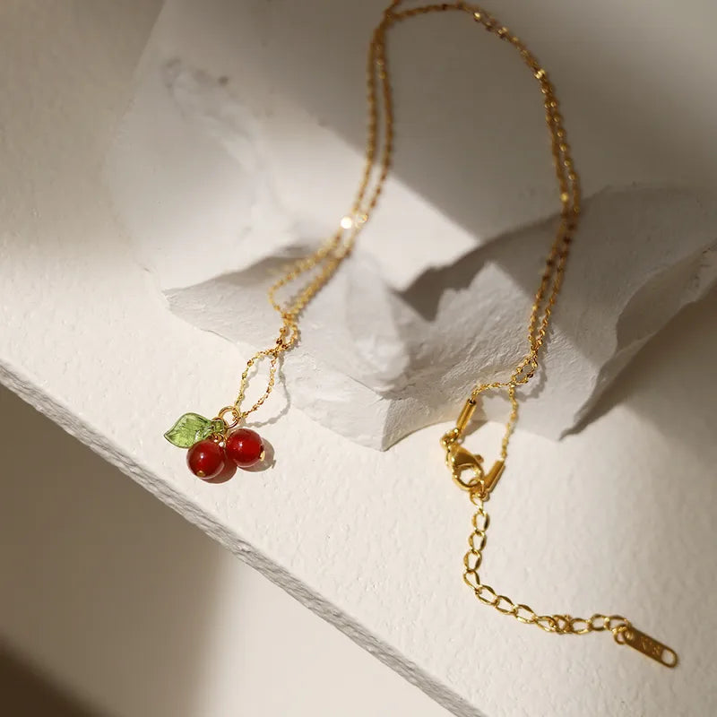 Bella Cherry Pendant Necklace - view 3