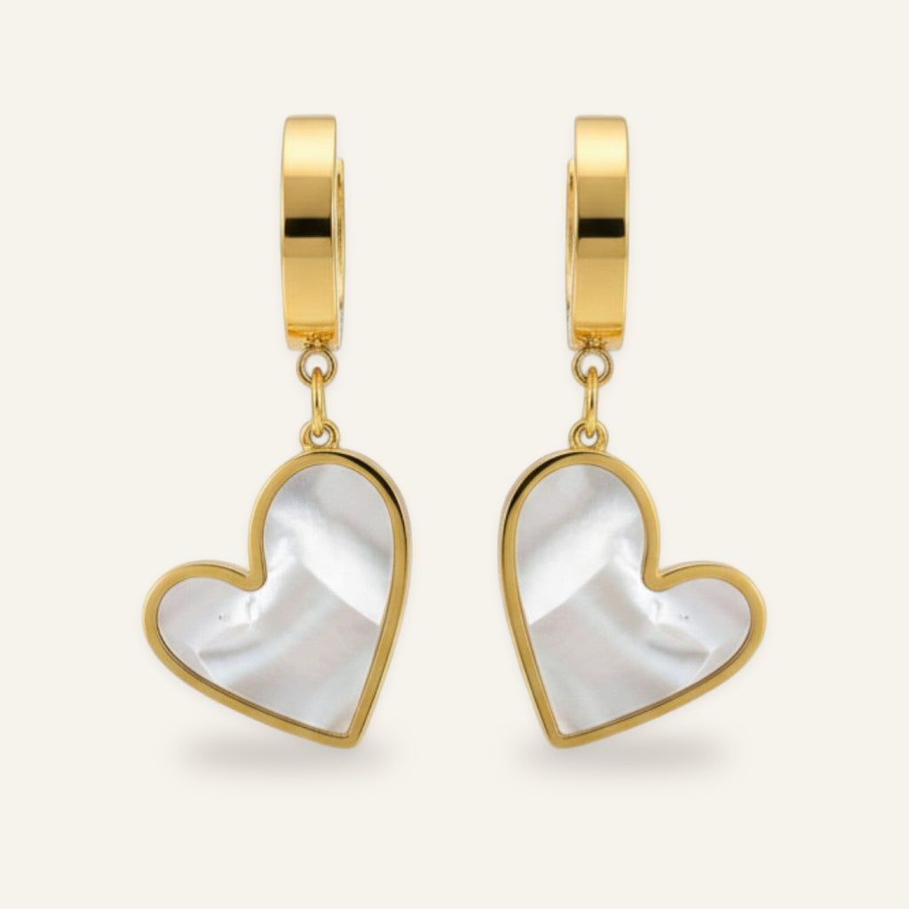 Aura Pearly Heart Drop Earrings