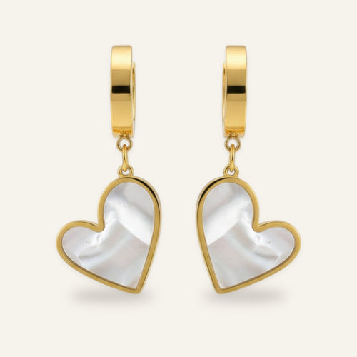 Aura Pearly Heart Drop Earrings