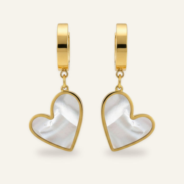 Aura Pearly Heart Drop Earrings