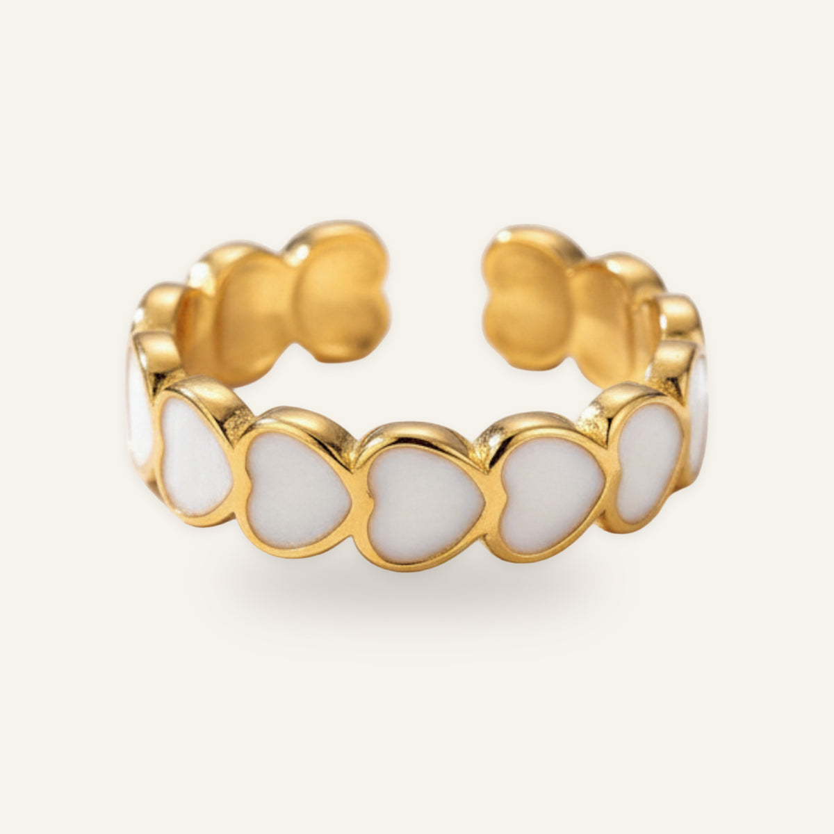 Esme White Heart Ring