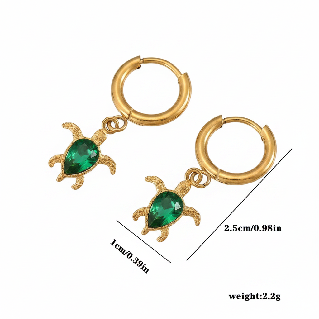 Kaveri Turtle Charm Hoops - view 6