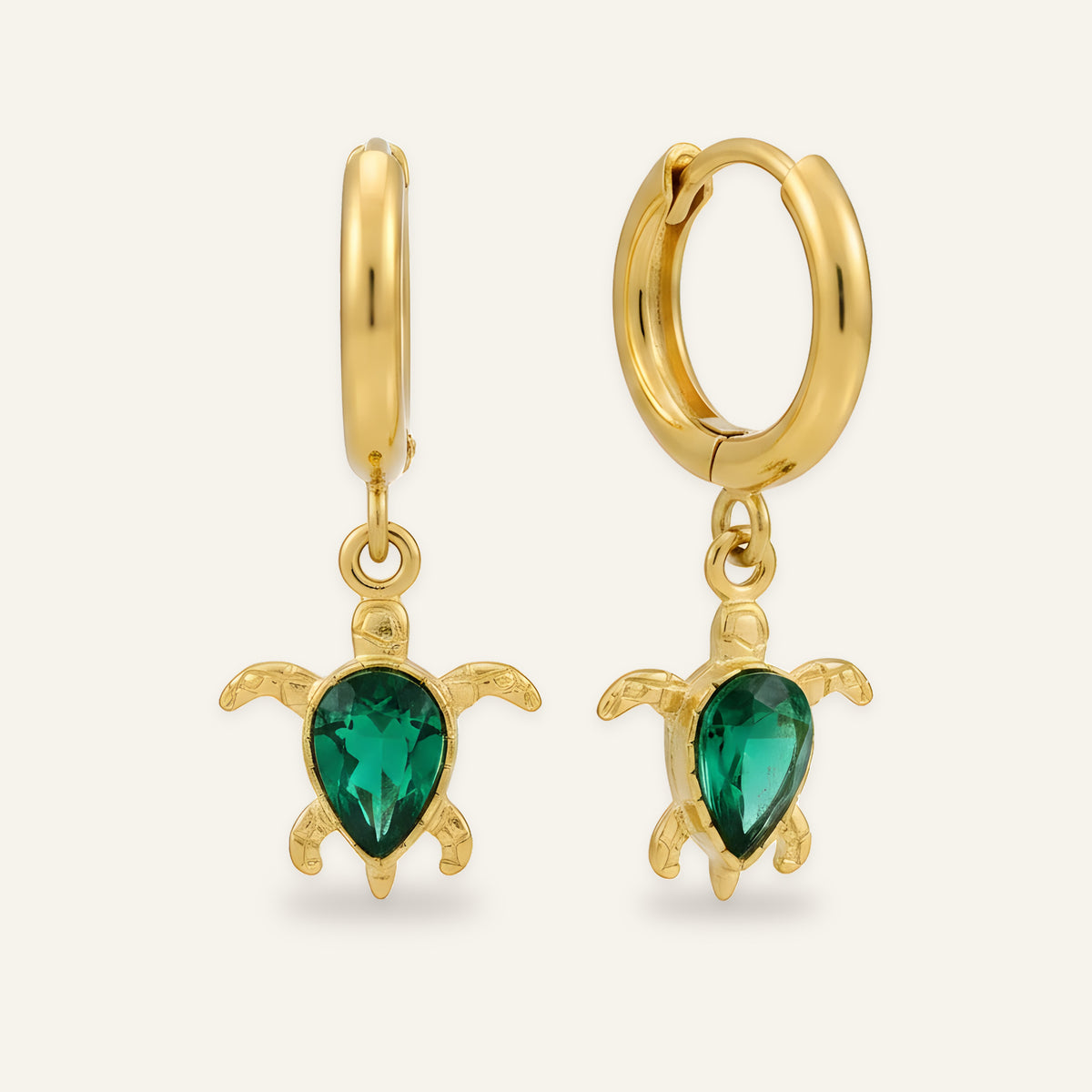 Kaveri Turtle Charm Hoops