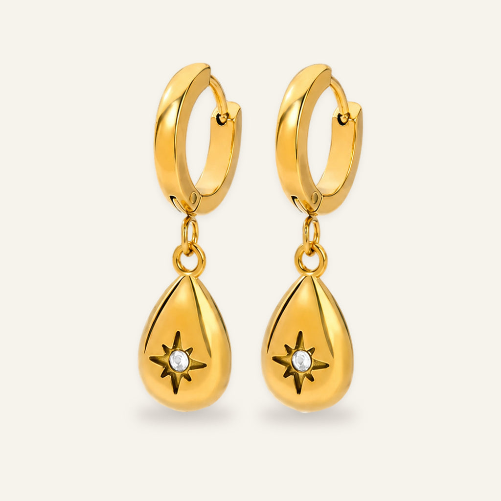 Lyra Starburst Teardrop Earrings – anti-tarnish earrings