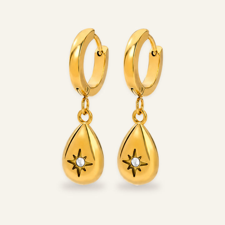 Lyra Starburst Teardrop Earrings – anti-tarnish earrings