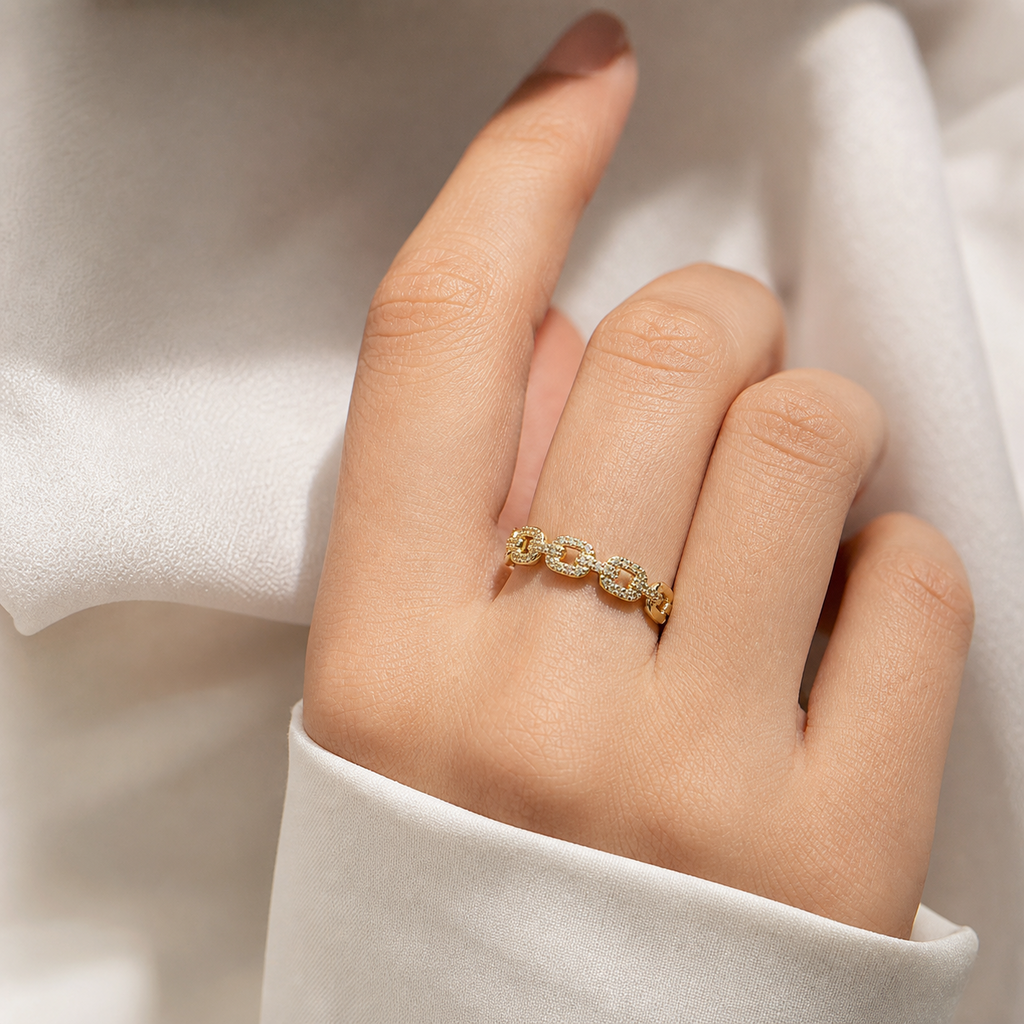 Aria Pavé Link Ring - view 2