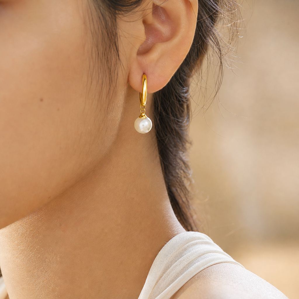 Mae Pearl Drop Hoops - view 2