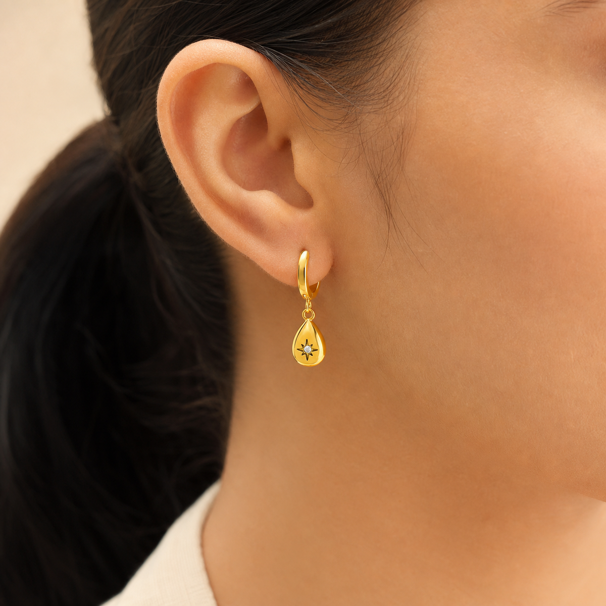 Lyra Starburst Teardrop Earrings - view 2