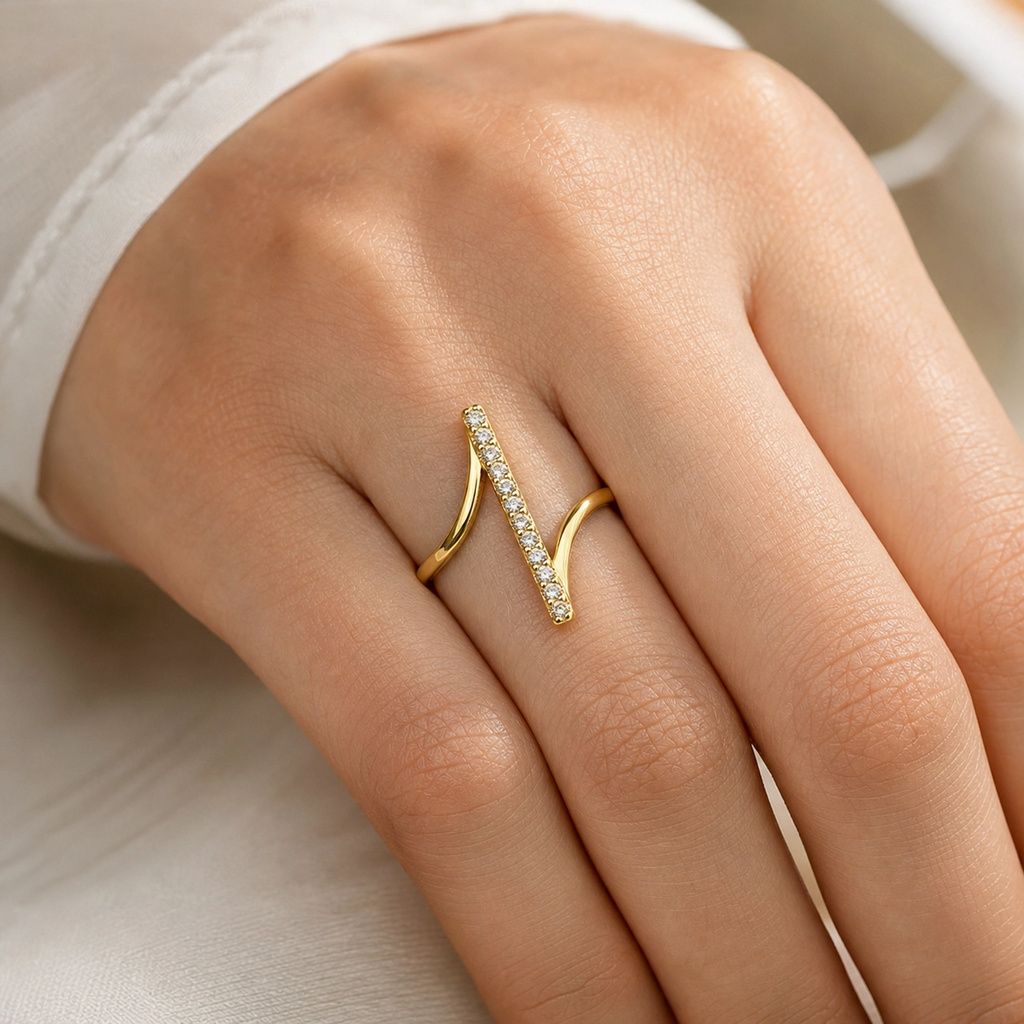 Zia Crystal Arc Ring