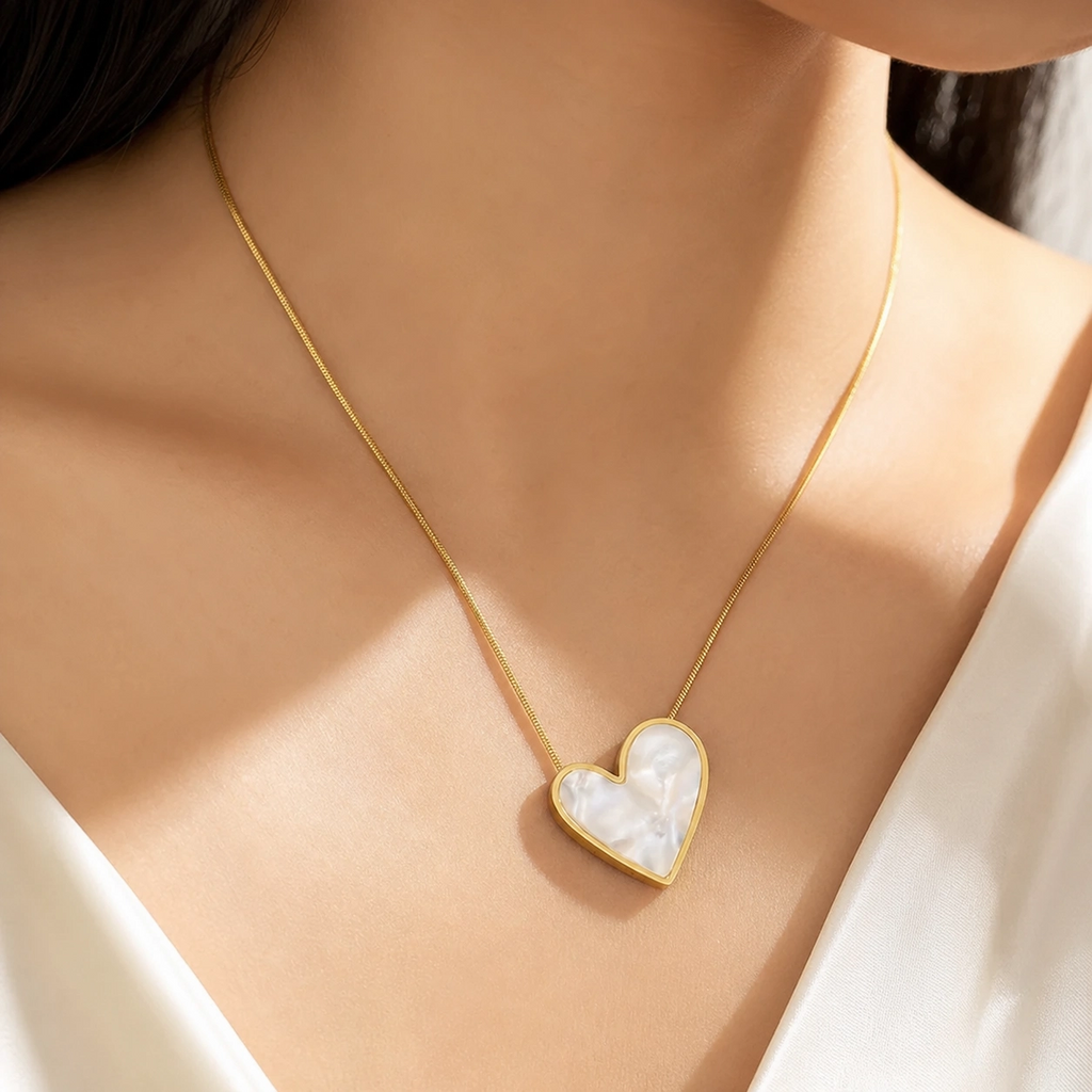 Aura Pearly Heart Necklace