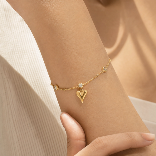 Cleo Heart Charm Bracelet