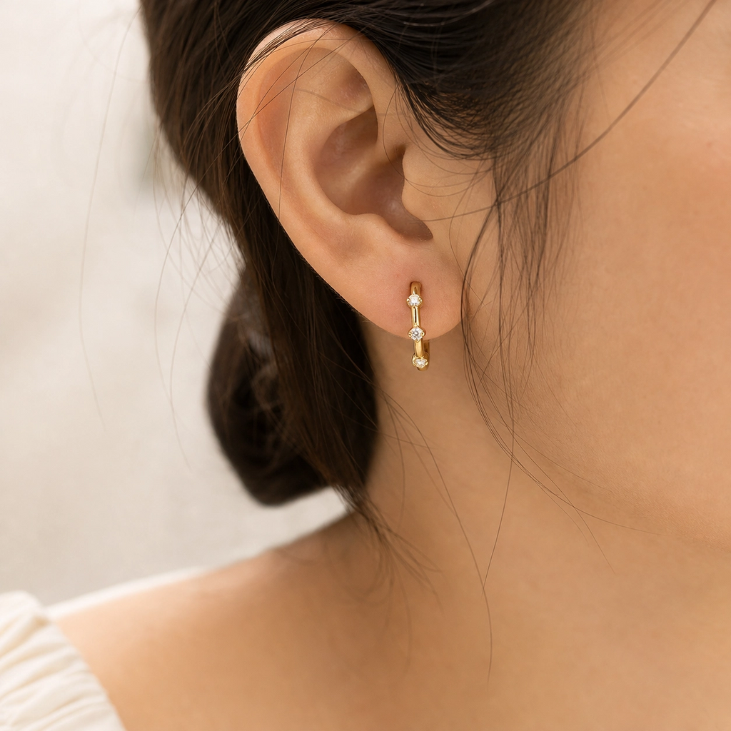 Elara Pavé Mini Hoops