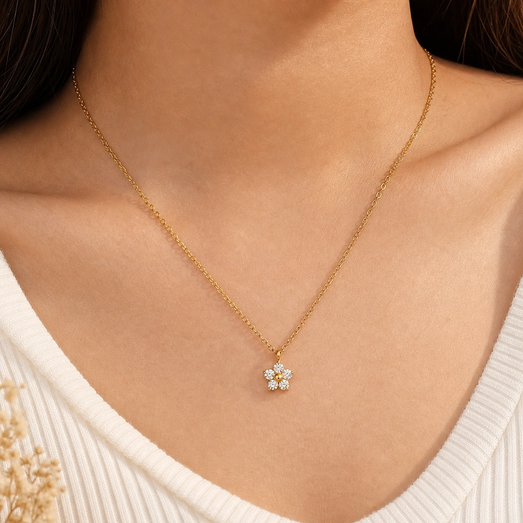 Juhi Flower Pendant Necklace