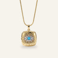 Nazar Sunburst Locket Necklace