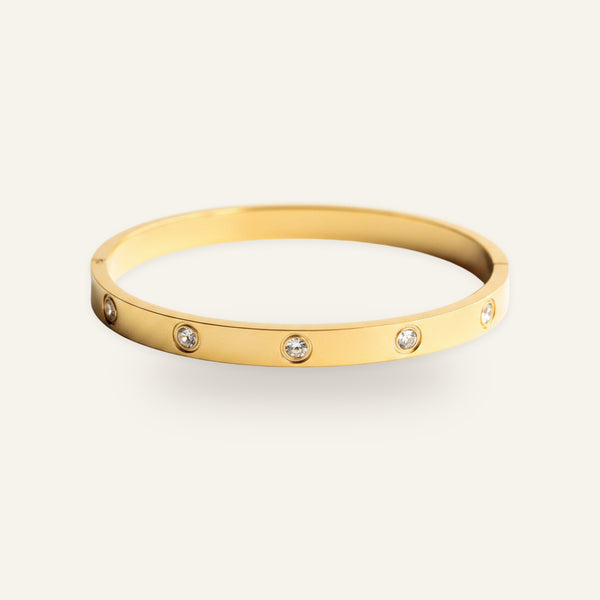 Rani Rhinestone Bangle – anti-tarnish gold-plated bracelet